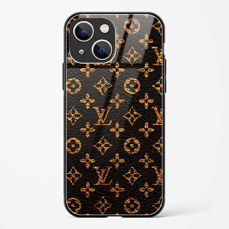 Buy LV Black Gold Glass Case for iPhone 13
