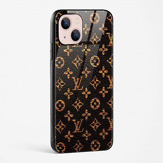 Buy LV Black Gold Glass Case for iPhone XR