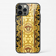 LV Black Gold Glass Case for iPhone 14 Pro Max